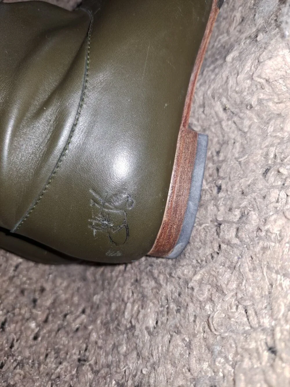 JOHN FLUEVOG-Over Knee-DK Green/Brown Leather-Zip-Pirate Style-Sz 6.5-Excellent